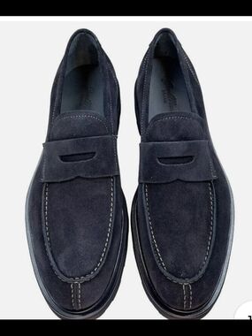 GOODMEN Men's Suede Penny Loafers in Navy